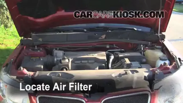 2006 Pontiac Torrent 3.4L V6 Filtre à air (moteur) Changement